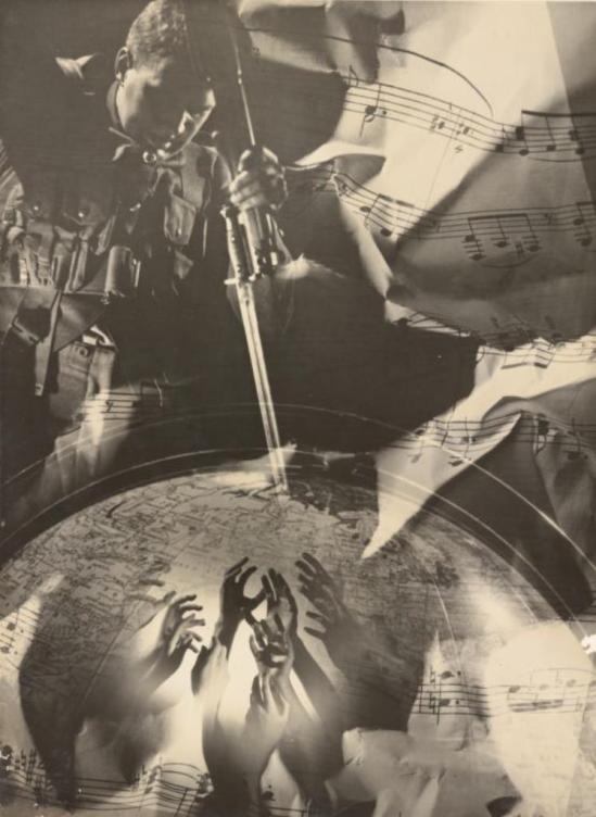 Laurence Le Guay. No title (War montage with globe) 1939. Via nsw.