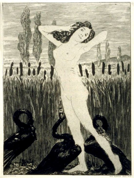 Max Klinger. Am see, plate 3 in the book, Zelt ,Berlin,Amsler & Ruthardt 1923