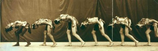 Putman and Valentine Firm.  Shawn's men dancers in Wolf Dance 1918. Via nypl