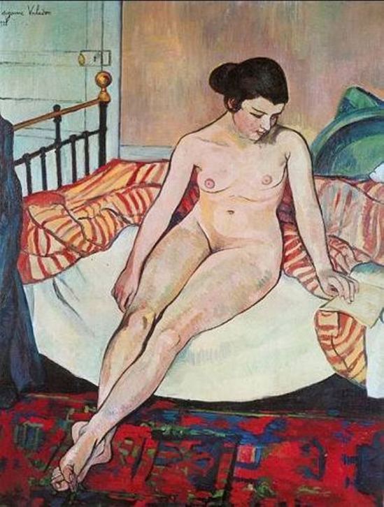 Suzanne Valadon. Nude with a striped blanket 1922