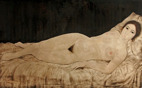 Tsuguharu Foujita. Reclining nude (Kiki)