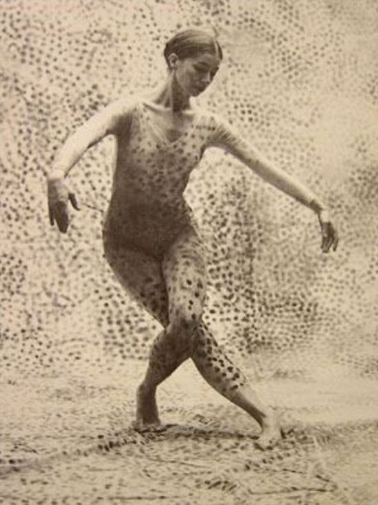 Viola Farber in Summerspace by Merce Cunningham, design by Robert Rauschenberg. 1958