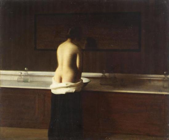 Eugène Lomont. Jeune femme à sa toilette 1893