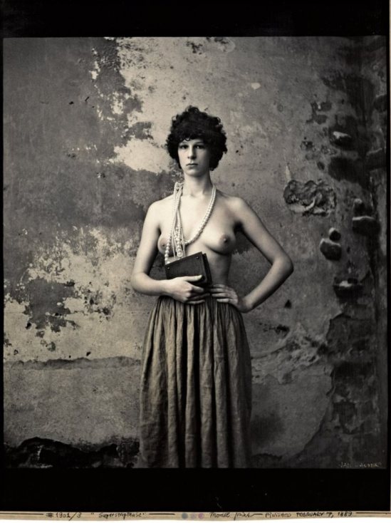 Jan Saudek. Superstriptease 1989. Via liveauctioneers