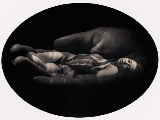 Jerry Uelsmann. Nude, hand, pod 1972. Via mfa (3)