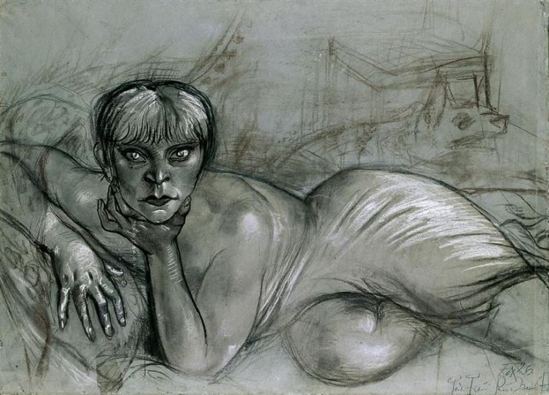 Otto Dix. Liegender weiblicher akt 1927