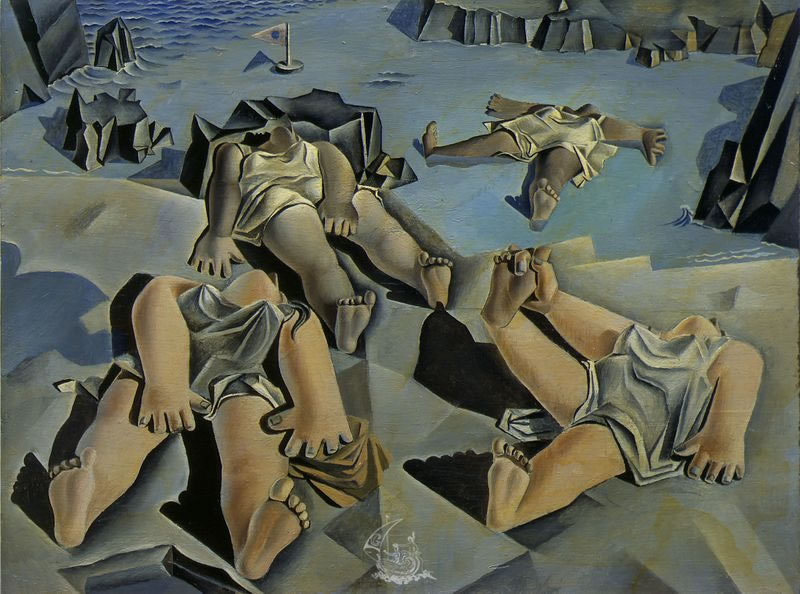 Salvador Dali. Personnages couchés sur le sable 1926
