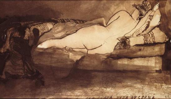 Victor Hugo. Nue sous la claire lumière de la lampe (Sub clara nuda lucerna)