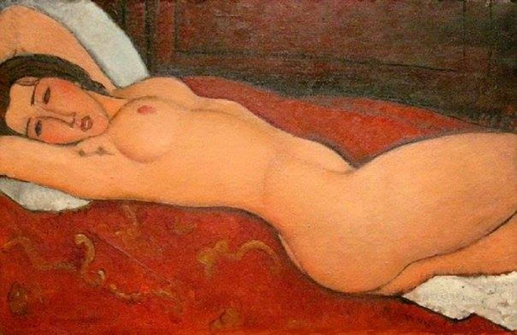 Amédéo Modigliani. Reclining nude 1917