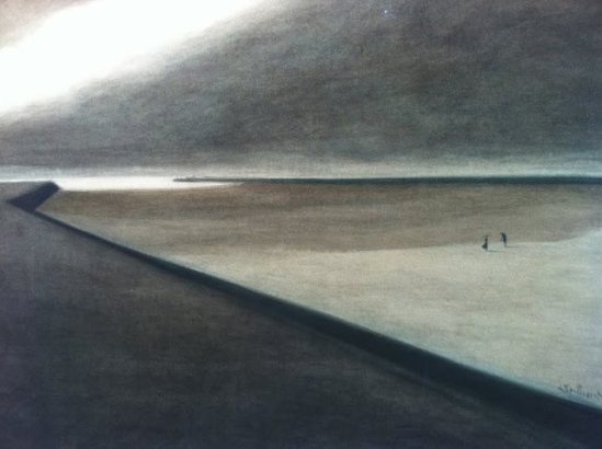 Léon Spilliaert. Dike and beach 1907