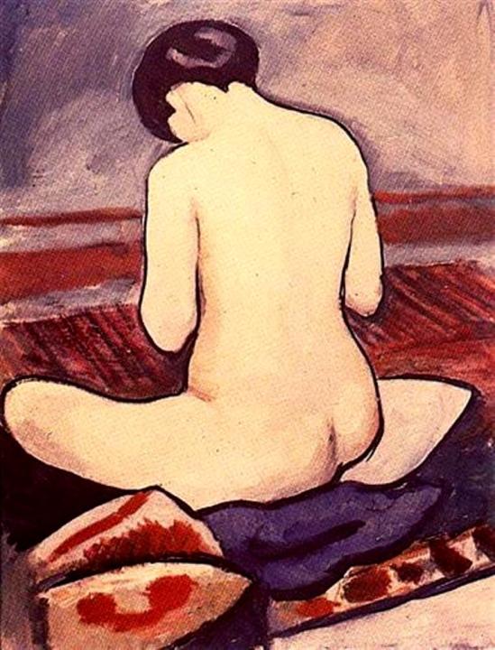 August Macke. Female nude