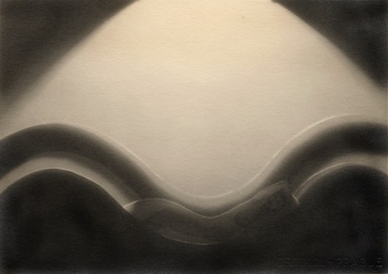 Frantisek Drtikol. Untitled (cut-out nude with wave) 1930-1935 . Via ex-chamber-memo