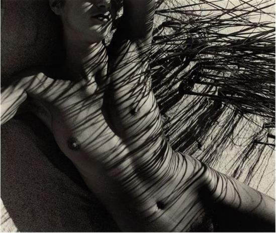 Herbert Matter. Nude on beach with shadow 1940. Via artnet