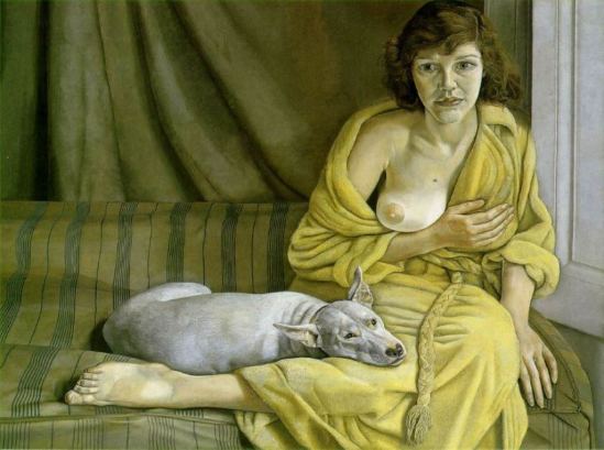 Lucian Freund. Girl with a white dog 1950-1951
