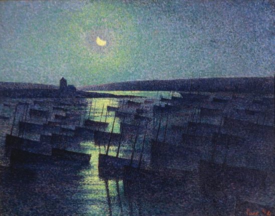 Maximilien Luce. Camaret, clair de lune et flotille de pêche 1894