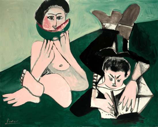 Pablo Picasso. Mangeuse de pastèque et homme écrivant 1965