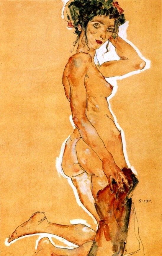 Egon Schiele. Kneeling nude 1911