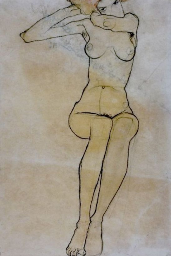 Egon Schiele. Seated nude