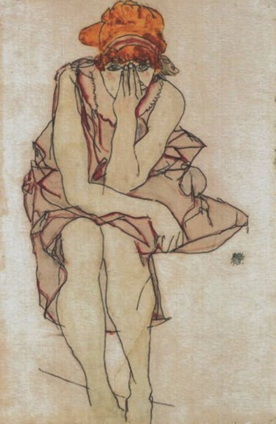 Egon Schiele. Seated Young Lady 1917