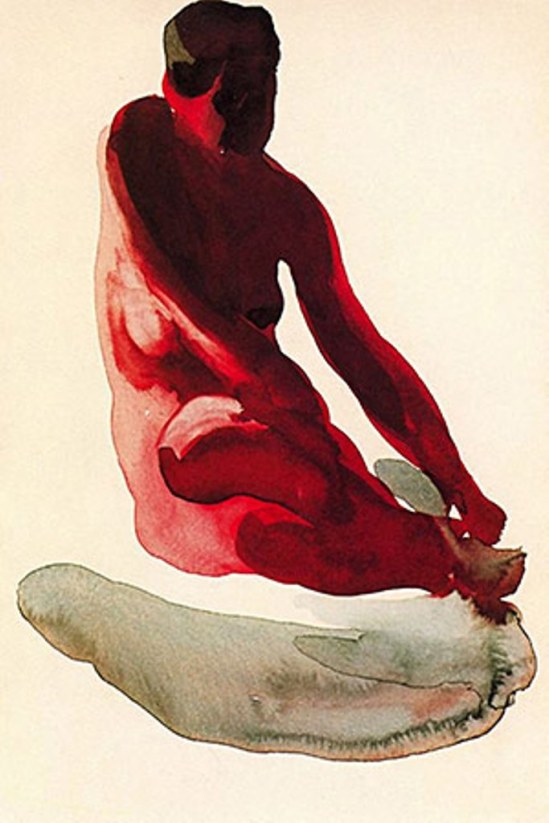 Georgia O'Keefe. Nude series, seated red