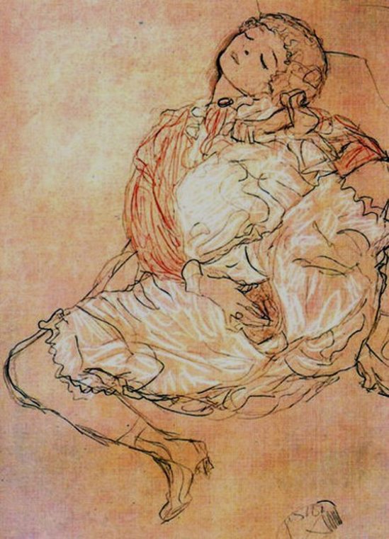 Gustav Klimt. Young girl masturbating 1913