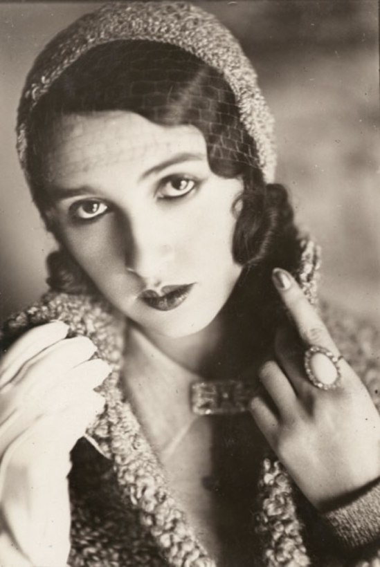 Jacques-Henri Lartigue. Renée Perle in veiled cap with one gloved hand and ring 1930. Via liveauctioneers