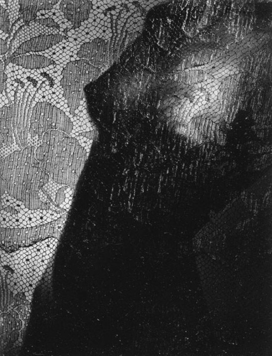 Josef Ehm. Female nude behind lace 1946. Via liveauctioneers