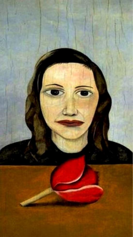 Lucian Freud. Woman with a tulip 1945