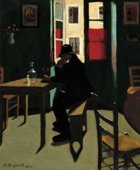 Marius Borgeaud. L'apéro de l'homme en bleu 1921