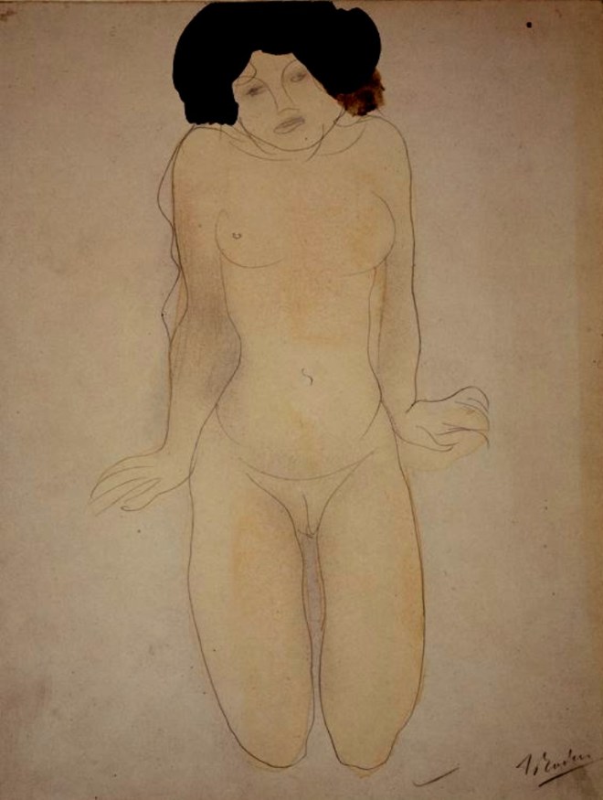 Auguste Rodin. Kneeling girl