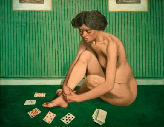 Félix Vallotton. Patience spielende frau 1912