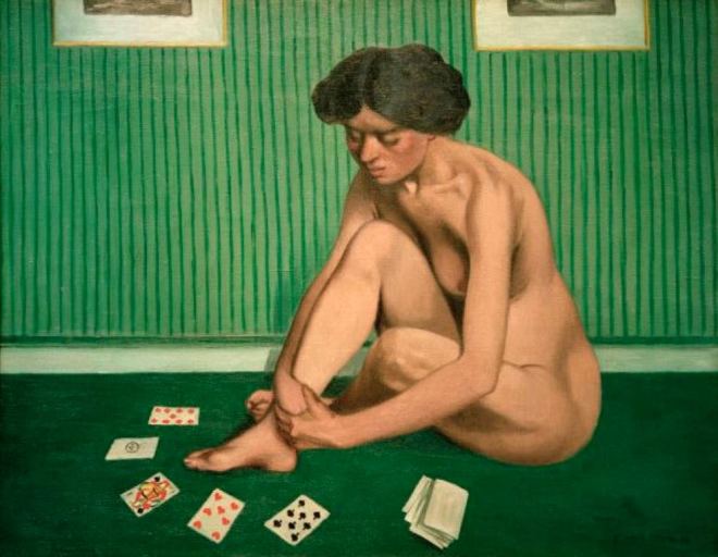 Félix Vallotton. Patience spielende frau 1912