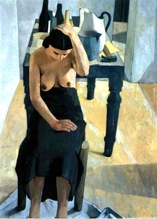 Felice Casorati. Donna vicino al tavolo 1936