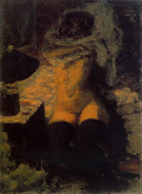 Pierre Bonnard. Nude with black stockings 1900