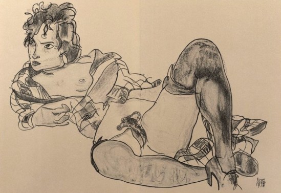 Egon Schiele. Reclining woman 1918