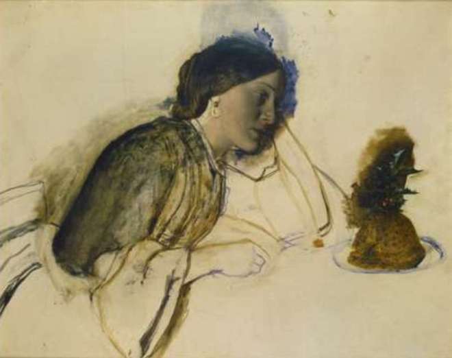 Robert Braithwaite Martineau (1826 - 1869). The poor actress's christmas dinner