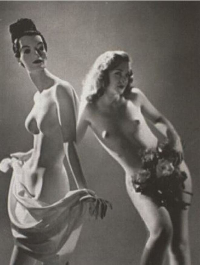 Emery P. Reves-Biro. Nude woman and mannequin 1940-1949. Via artnet