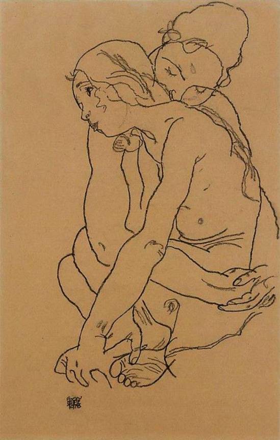 Egon Schiele.  Two women 1918