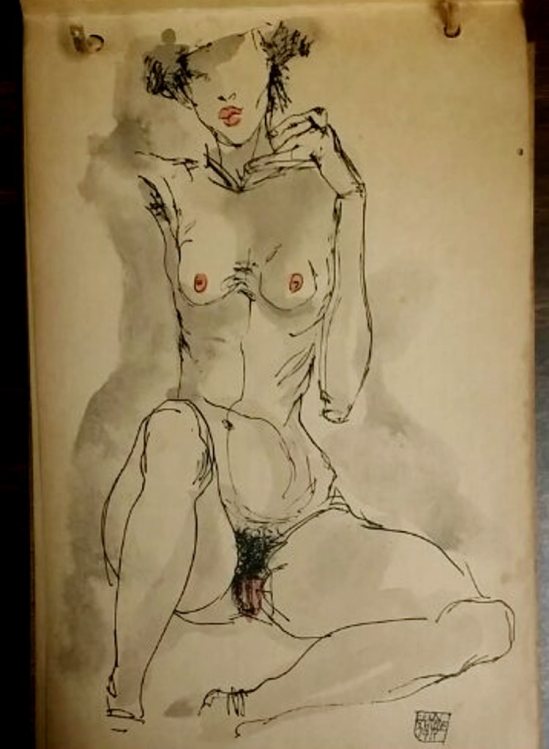 Egon Schiele. Signed 1916-1917. Sketch Book. Via liveauctioneers