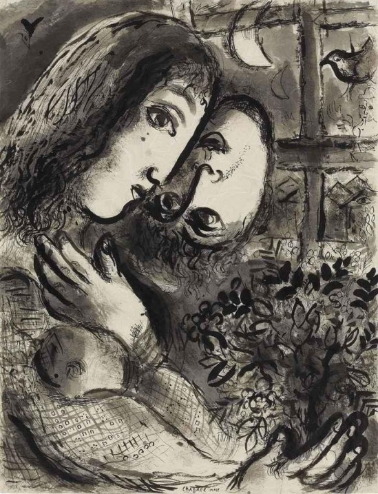 Marc Chagall. Amoureux aux têtes inversées 1964. Viadapplewithshadow on tumblr