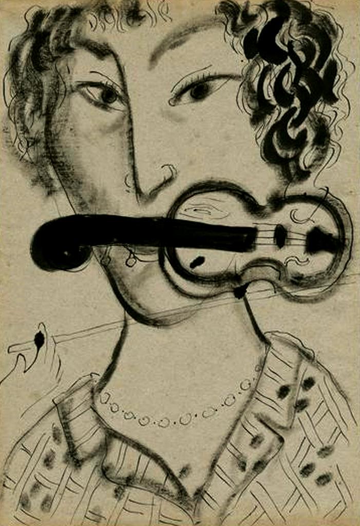 Marc Chagall. Autoportrait au violon 1954