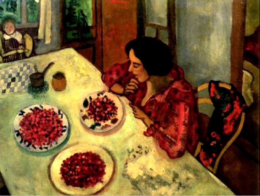Marc Chagall. Bella and Ida at the table 1916