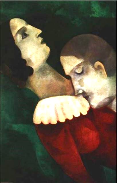 Marc Chagall. Lovers in green 1917