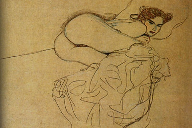 Gustav Klimt. Reclining woman 1912- 1913