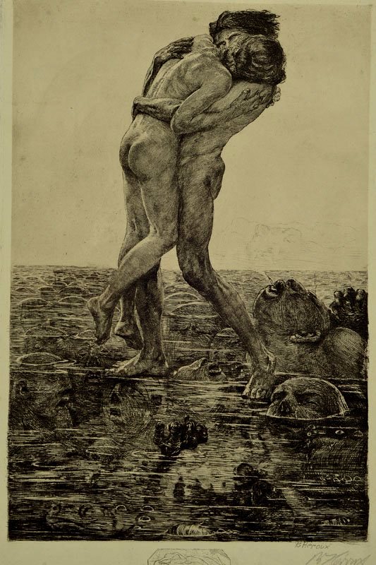 Bruno Héroux (1868-1944). Pain. Etching