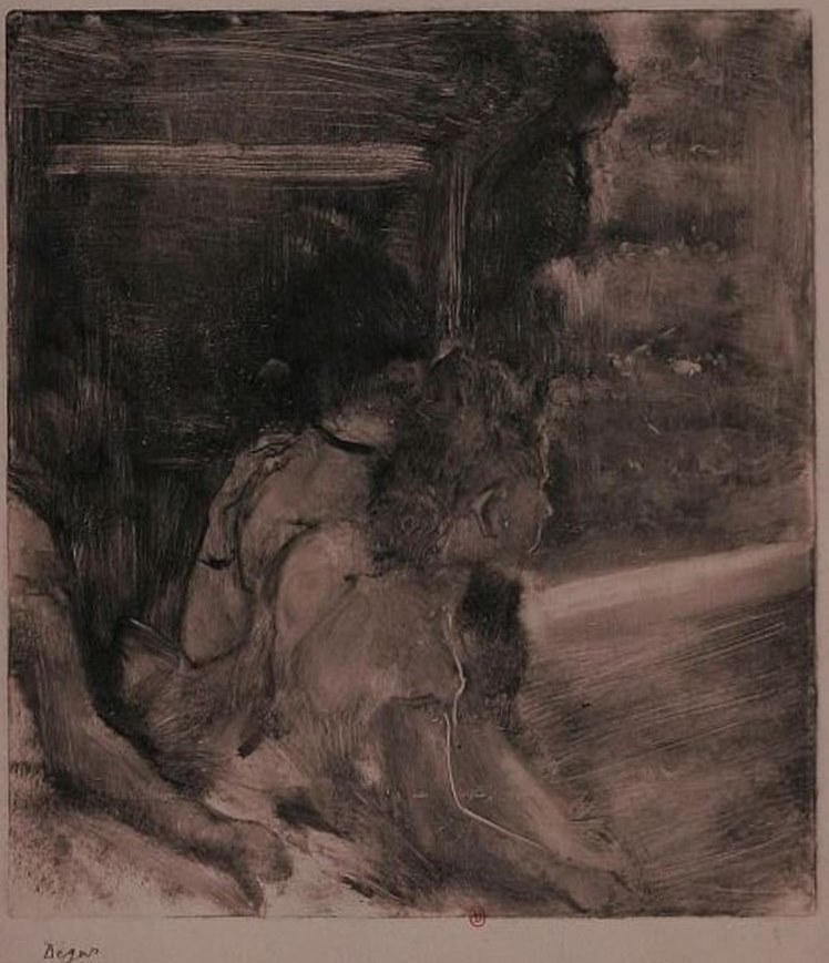 Edgar Degas. Au théâtre  vers 1878-1880. Monotype