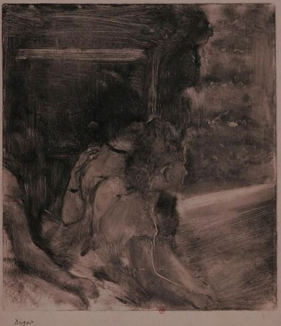 Edgar Degas. Au théâtre  vers 1878-1880. Monotype