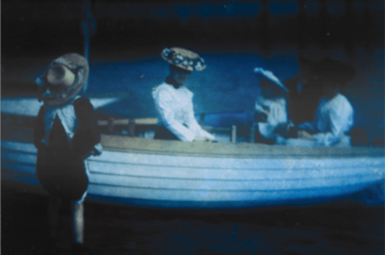 Otto Pfenninger. Women and child in a boat canvas 1906. Autochrome. Via surfaceview