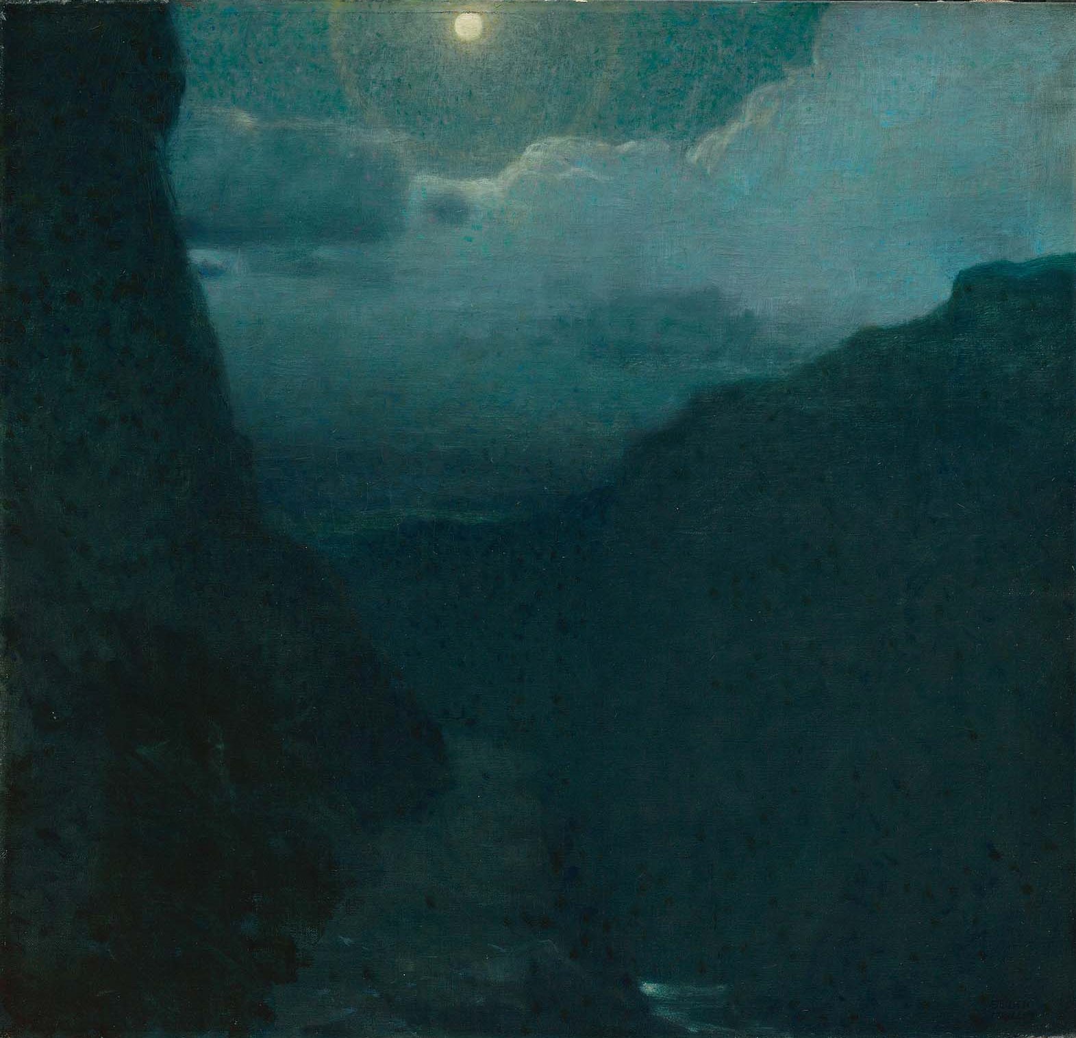 Edward Steichen. Moonlight landscape 1903. Oil on canvas