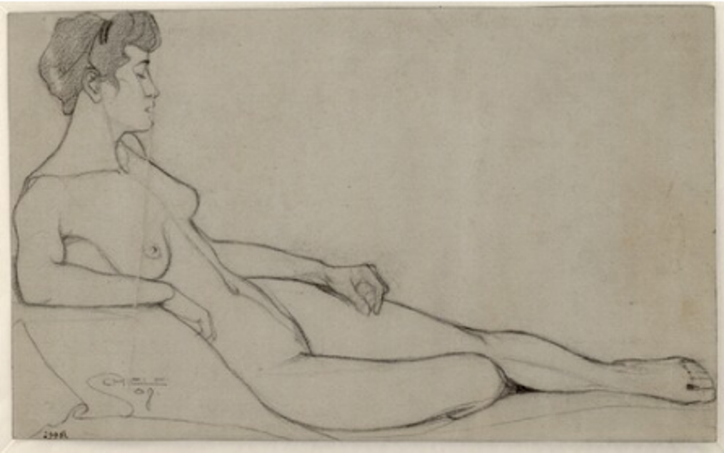 Egon Schiele. Liegender frauenakt 1908